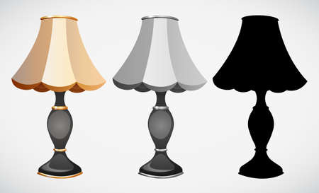 Set of lamp decor illustrationのイラスト素材