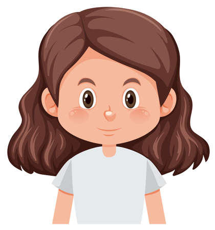 A female character on white background illustrationのイラスト素材