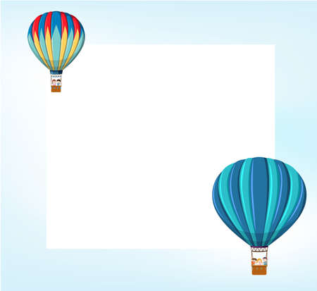 Hot air balloon template illustrationのイラスト素材