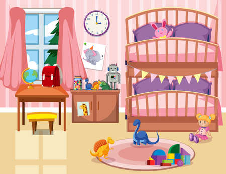 A kid bedroom background illustrationのイラスト素材