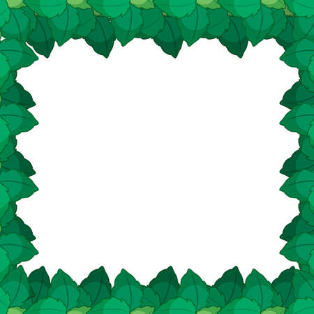 Green leafe nature frame illustrationのイラスト素材