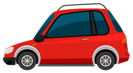 Red car on white background illustrationのイラスト素材