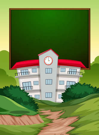 A blackboard school banner illustrationのイラスト素材