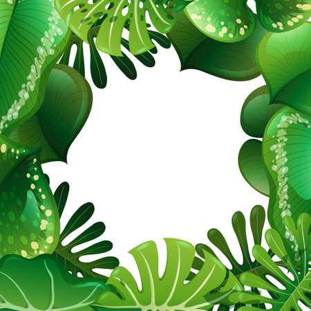 A green nature leaf border illustrationのイラスト素材