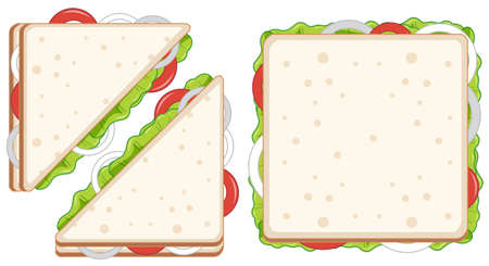 Set of healthy sandwiches  illustrationのイラスト素材