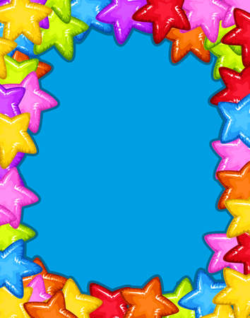 A colourful star frame illustrationのイラスト素材