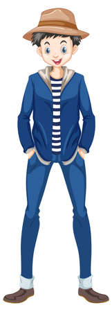 A hister young man illustrationのイラスト素材