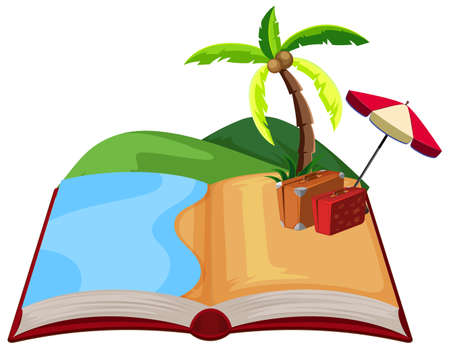 An isolated book on white background illustrationのイラスト素材
