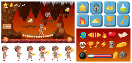 boy scout game pack illustrationのイラスト素材