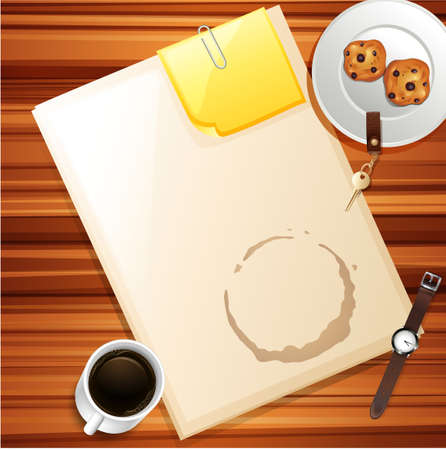 A top view of work space illustrationのイラスト素材