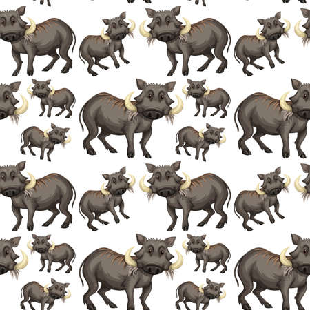 Seamless warhog pattern background illustrationのイラスト素材