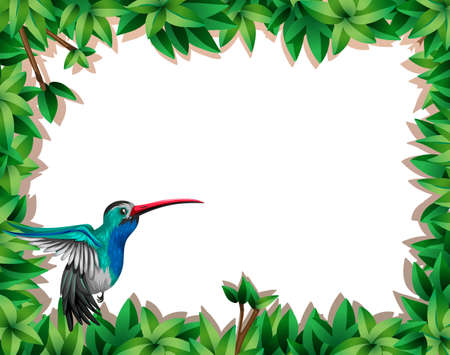 Bird in nature scene illustrationのイラスト素材