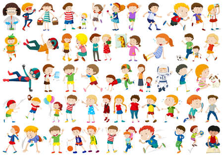 Set of children character illustration