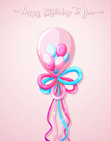 A cute birthday card template illustrationのイラスト素材