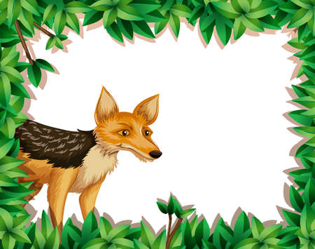fox in the jungle illustrationのイラスト素材