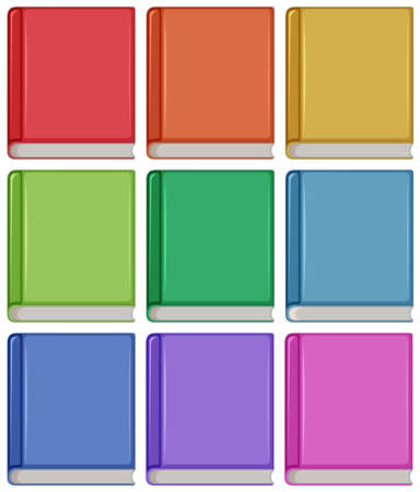 Set of different book cover illustrationのイラスト素材