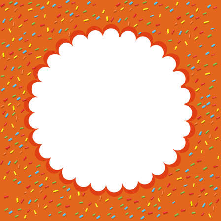 Orange confetti template background illustrationのイラスト素材