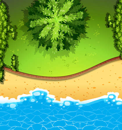 A aerial garden view illustrationのイラスト素材