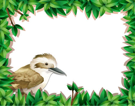 A sparrow on nature template illustrationのイラスト素材