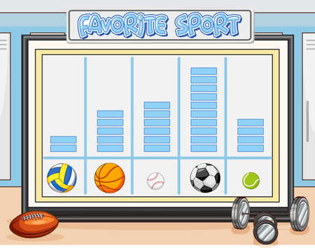 Count favorite sport worksheet illustrationのイラスト素材