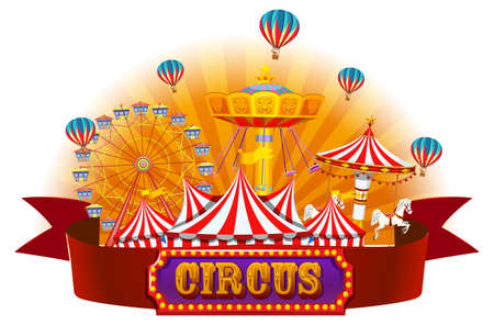An isolated circus banner illustrationのイラスト素材