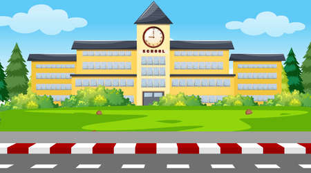 A school buildingのイラスト素材