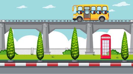 A simple highway roadのイラスト素材