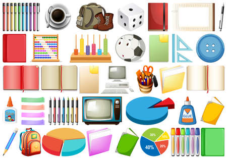 Set of different objects illustrationのイラスト素材