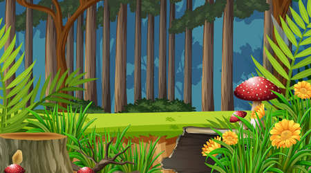 Nature scene landscape template  illustrationのイラスト素材