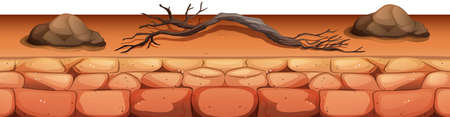 Natural environment lanscape scene illustrationのイラスト素材
