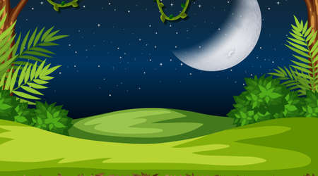 Nature scene landscape template  illustrationのイラスト素材