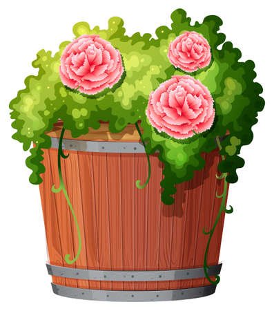 Plant in pot with soil isolated illustrationのイラスト素材