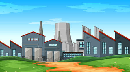 Natural environment scenes landscape illustrationのイラスト素材