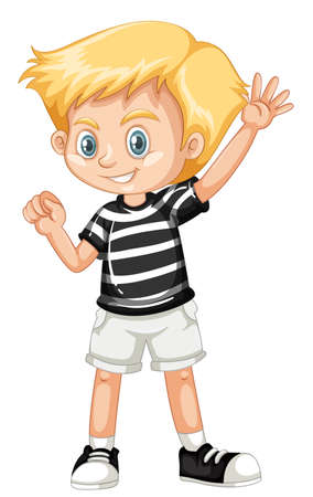 Cute happy smiling child isolated on white background illustrationのイラスト素材