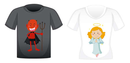 T-shirt design with graphic in front illustrationのイラスト素材