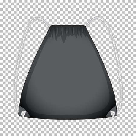 Black fabric bag with no graphic illustrationのイラスト素材