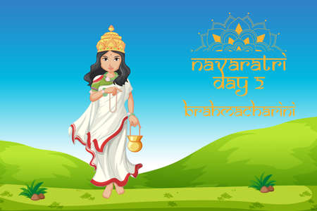 Navaratri poster design with goddess  illustrationのイラスト素材