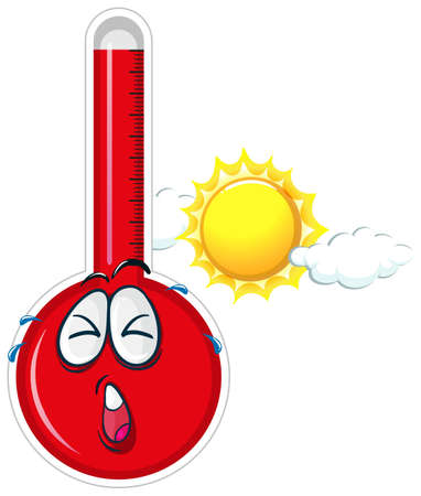 Thermometer in hot weather illustrationのイラスト素材