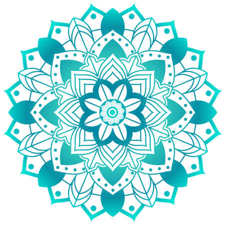 Mandala pattern design in aqua green illustrationのイラスト素材