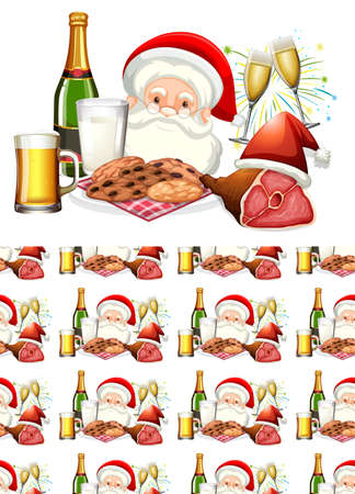 Seamless background design with christmas theme illustrationのイラスト素材