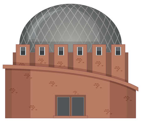 Building with round roof illustrationのイラスト素材