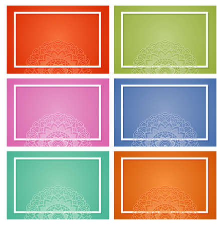 Background template with mandala designs illustrationのイラスト素材