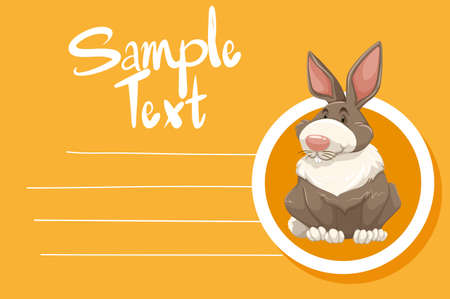 Note template with cute bunny illustrationのイラスト素材