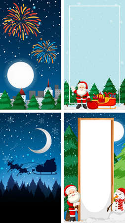 Background templates with christmas theme illustrationのイラスト素材