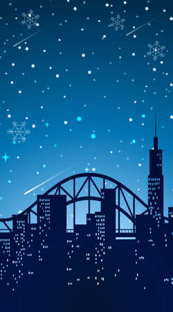 Background scene with city at night illustrationのイラスト素材