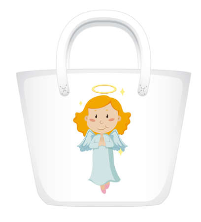 Handbag design with angel graphic in front illustrationのイラスト素材