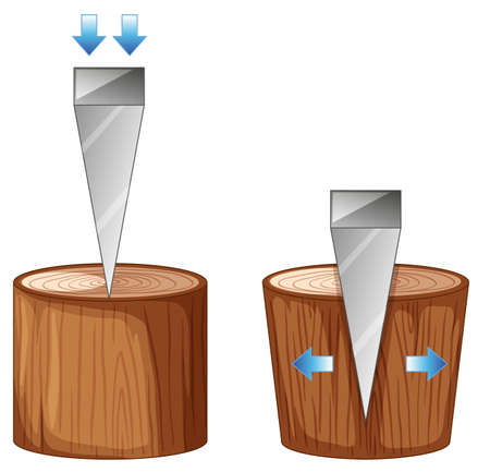 Blades and chopping wood illustrationのイラスト素材