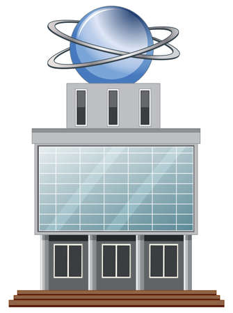 Building with round ball on top illustrationのイラスト素材
