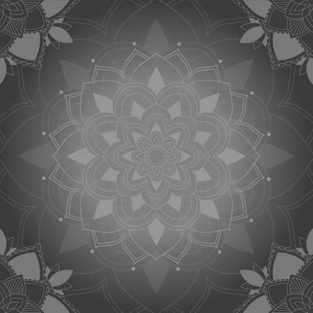 Gray mandala patterns background illustrationのイラスト素材