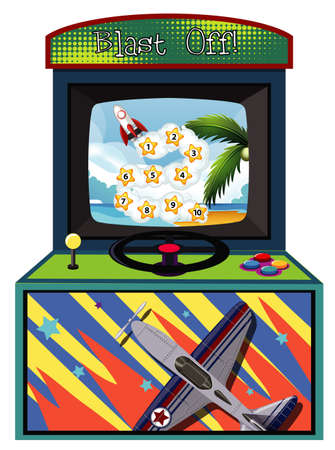 Game machine for counting numbers on isolated background illustrationのイラスト素材